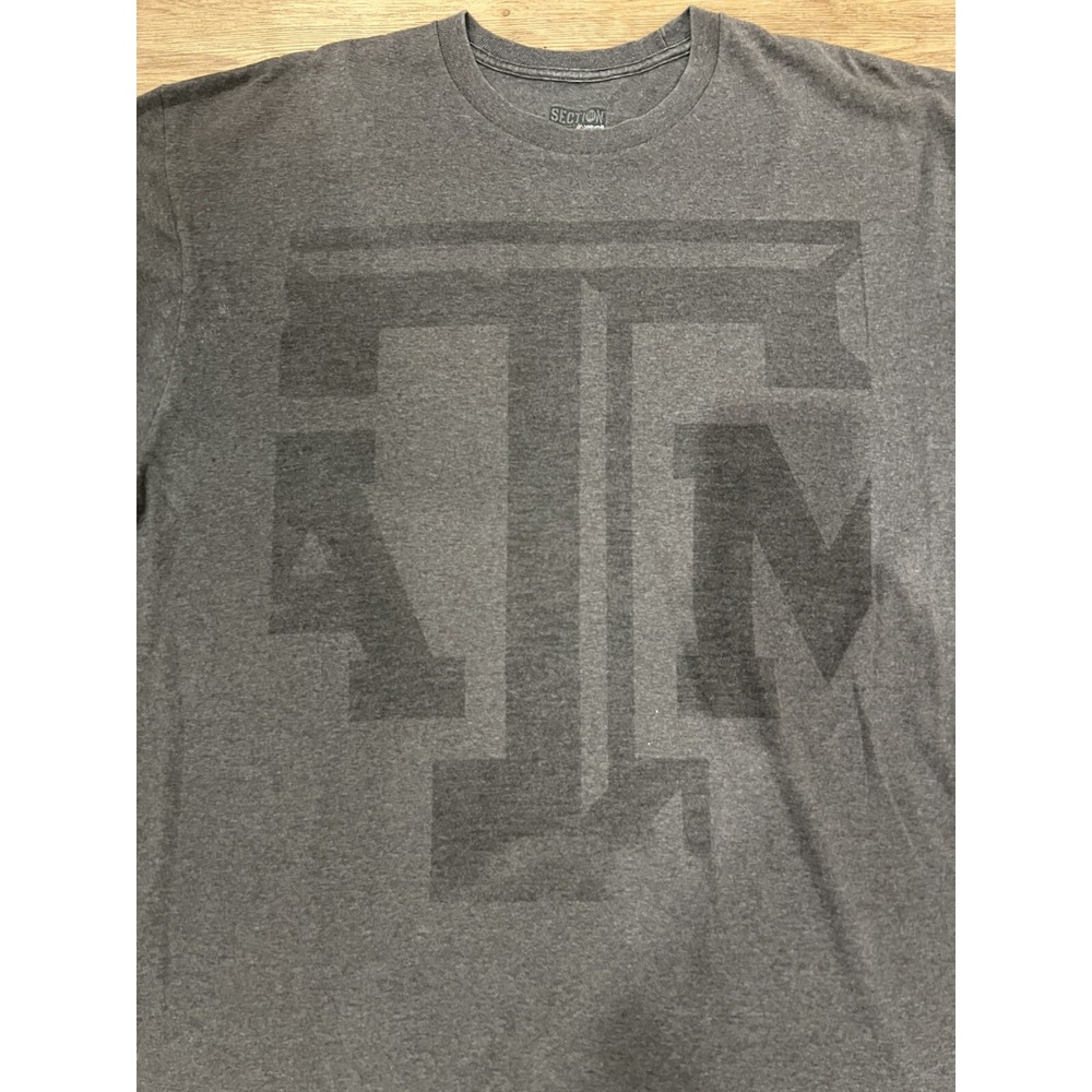 Texas A&M Aggies Shirt Adult 2XL Mens XXL Gray Faded College University Football